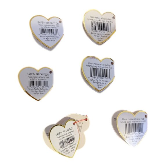 Vintage Original TY Beanie Baby Tags Lot of 6 Starlett, Charmer, Replacement Tag - Picture 4 of 5